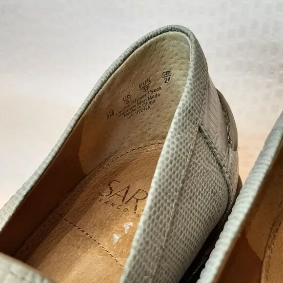 Franco Sarto Loafers Beige Women Size 7M Heeled Shoes IRENA Almond Pointed Toe - Picture 5 of 9